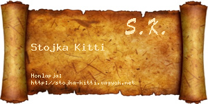 Stojka Kitti névjegykártya